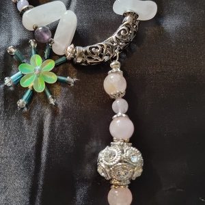 Rose Quartz and Amethyst Crystal Necklace