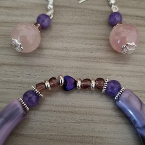 Rose Quartz Crystal Jewellery Set