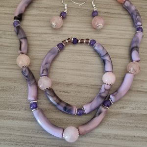 Rose Quartz Crystal Jewellery Set