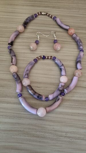 Rose Quartz Crystal Jewellery Set