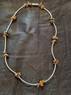 Tigers eye crystal noodle necklace