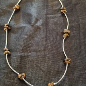 Tigers eye crystal noodle necklace