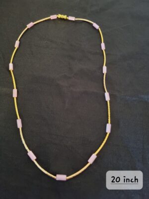 Pink shell noodle necklace