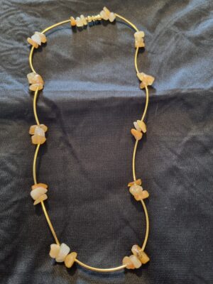 Citrine quartz noodle necklace