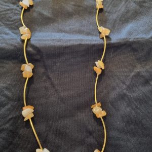 Citrine quartz noodle necklace