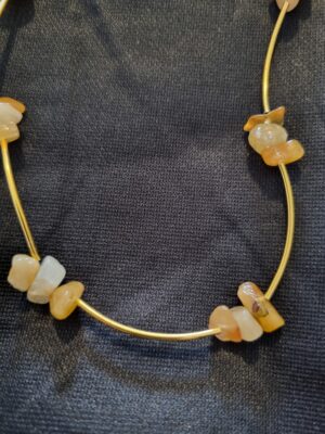 Citrine quartz noodle necklace