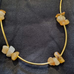 Citrine quartz noodle necklace