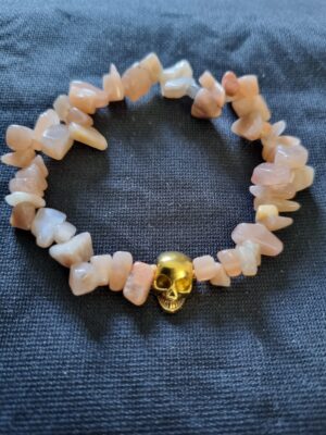 Moonstone skull bracelet