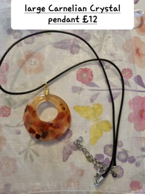 Carnelian Crystal pendant necklace handmade