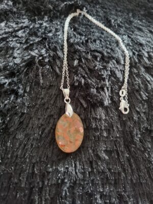 Carnelian Quartz Crystal Necklace