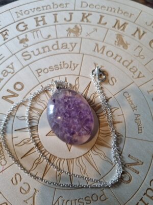 Handmand Amethyst & Rose Quartz pendant necklace