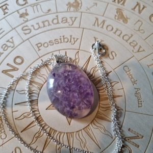 Handmand Amethyst & Rose Quartz pendant necklace