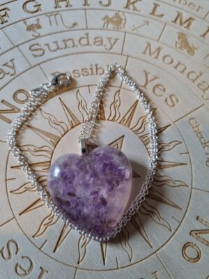 Amethyst & Rose Quartz Heart Necklace