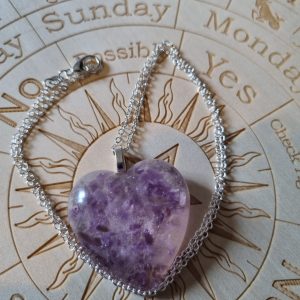 Amethyst & Rose Quartz Heart Necklace