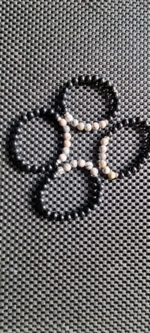 gray banded calcite crystal bracelet